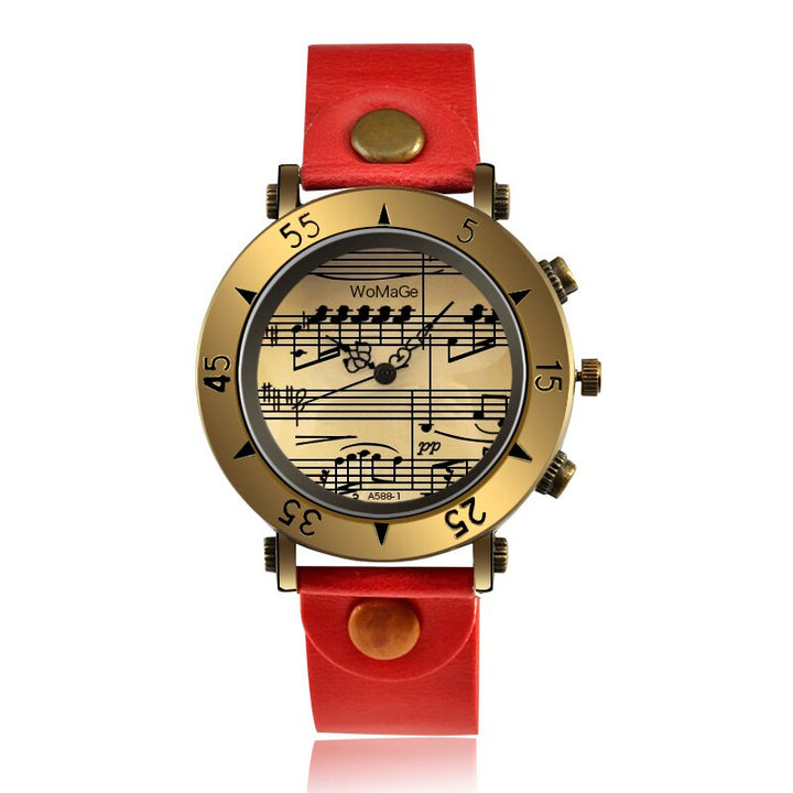 Vintage Style Musical Notes Casual Quartz Watches