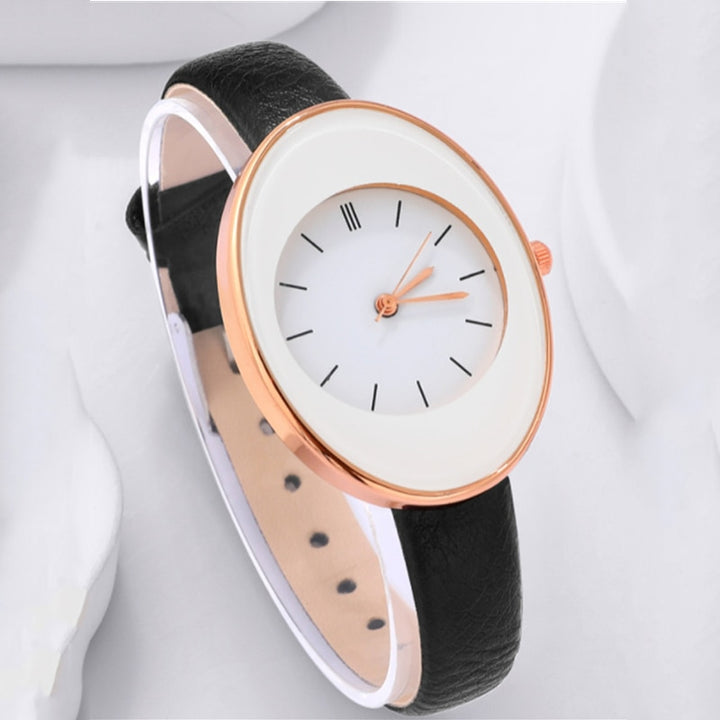 Oval-Shaped Dial Minimalist Quartz Watch for Women