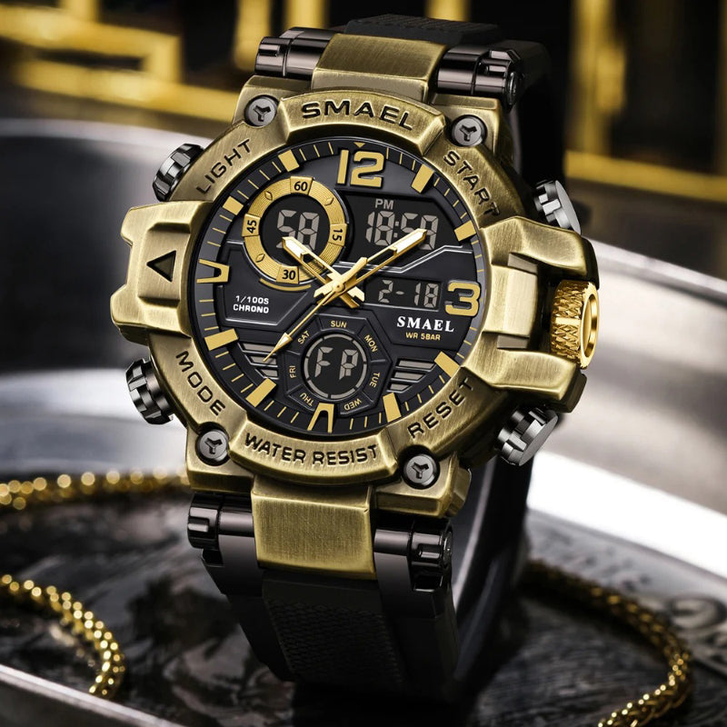 Military-Style Shockproof Men's Sport Watch with Large Dial