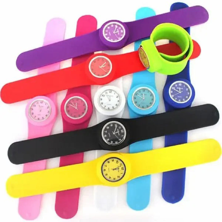 Bright and Fun Colorful Slap-Style Kid's Quartz Watches
