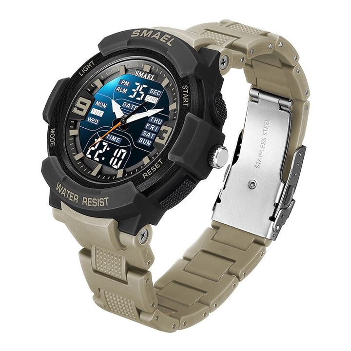 5Bar Waterproof Dual Time Military Wrist Watch for Men