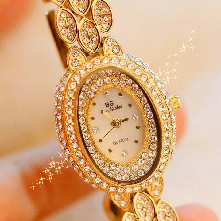 Regal Rhinestone Studded Quartz Watches for Women