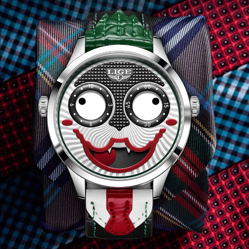 Fun and Playful Character Clown Dial Quartz Wristwatch