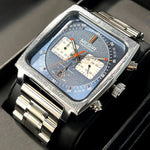 Business and Casual Steel Band Men's Square Case Quartz Watch