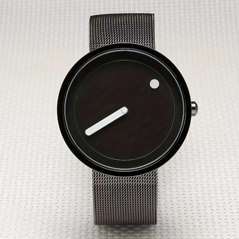 Unique Quartz Watch with Artistic Dot Design for Men and Women