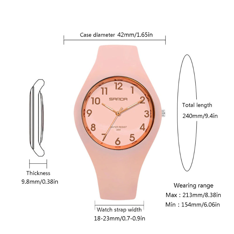 Chic and Vibrant Candy-Color Minimalist Quartz Watch