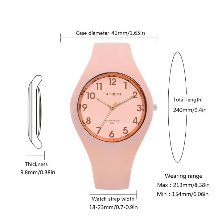 Chic and Vibrant Candy-Color Minimalist Quartz Watch