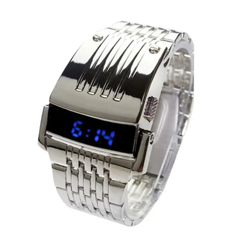 High-polish Stainless Steel Digital LED Watch with Auto Energy Save