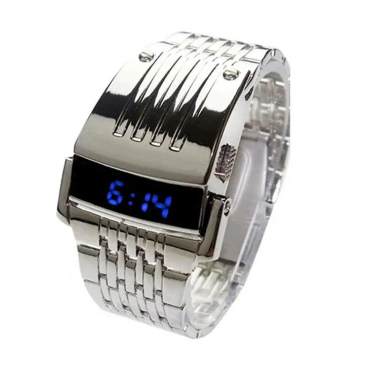 High-polish Stainless Steel Digital LED Watch with Auto Energy Save