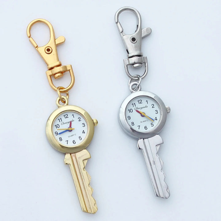 Key Shaped Pocket Pendant Key Ring Quartz Watch