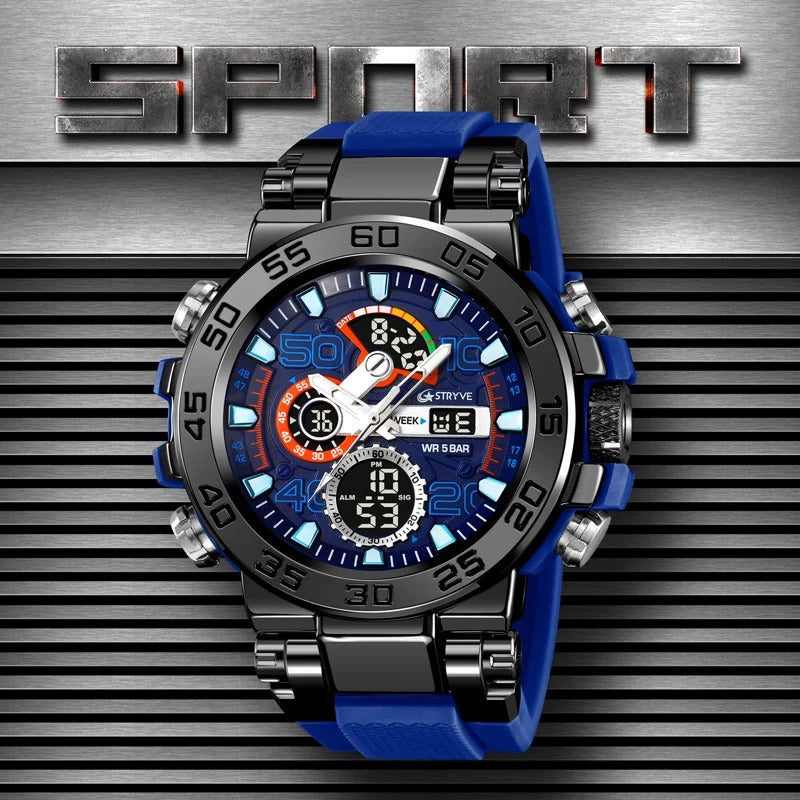 Sports and Fashion Digital-Analog Dual Movement Men's Watch