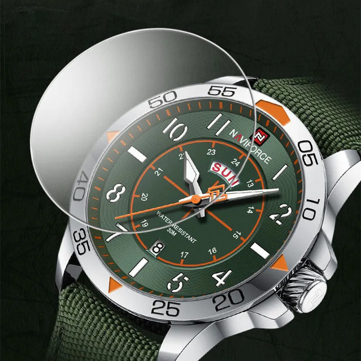 Military Style Luminous Nylon Strap Quartz Wristwatch