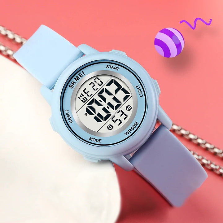 Colorful LED Backlight Children's Digital Sports Wristwatches