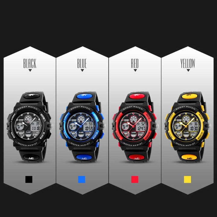 Hybrid Dial Display Sports Watches for Kids