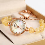 Romantic Pearl Beaded Quartz Watch Bracelet for Women