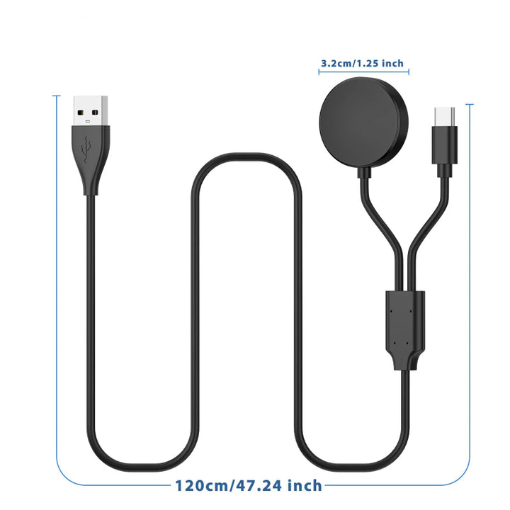 2 in 1 Charger Compatible for Smartwatch and Smartphones