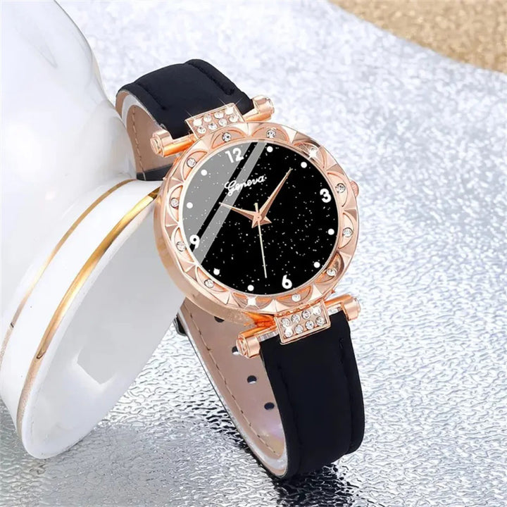 Women's Luxury Rhinestone-Decorated Quartz Watch Set