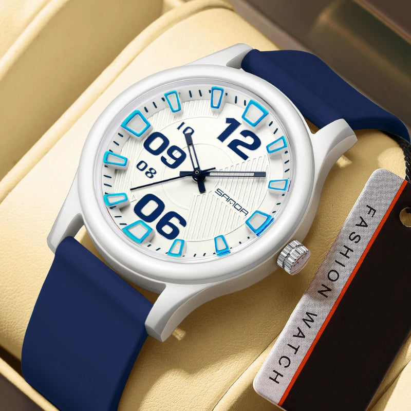 Cool Fashion Dial with Soft Silicone Strap Quartz Watch
