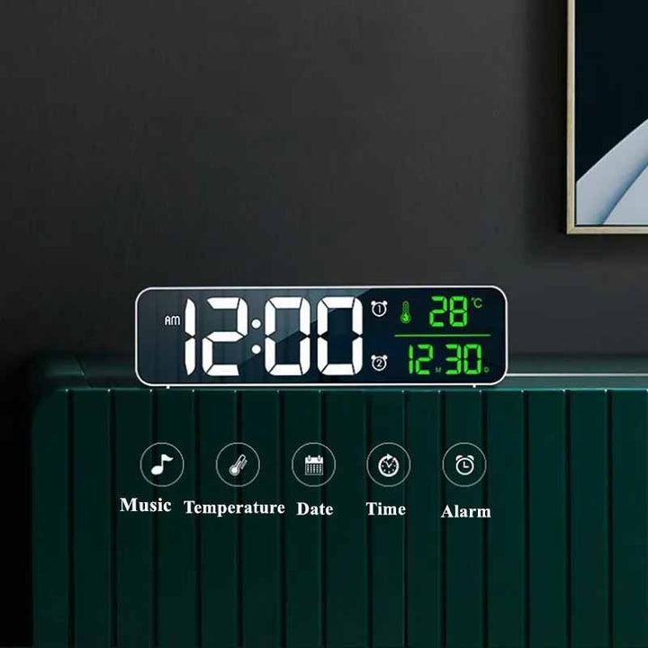 Mirror LED Digital Alarm Clock for Living Room Decoration