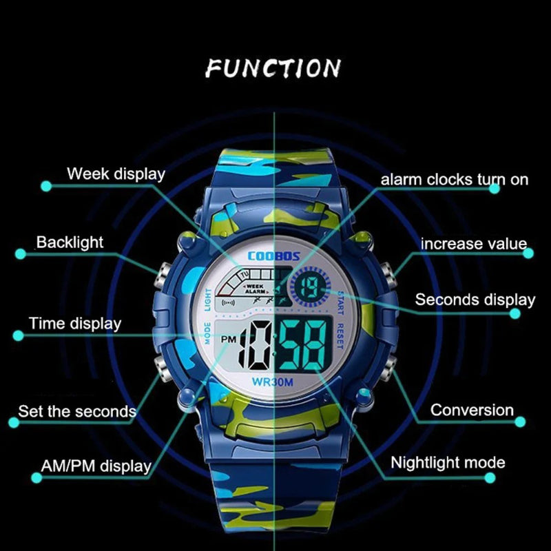 Luminous Children's Camouflage Digital Outdoor Sports Watch