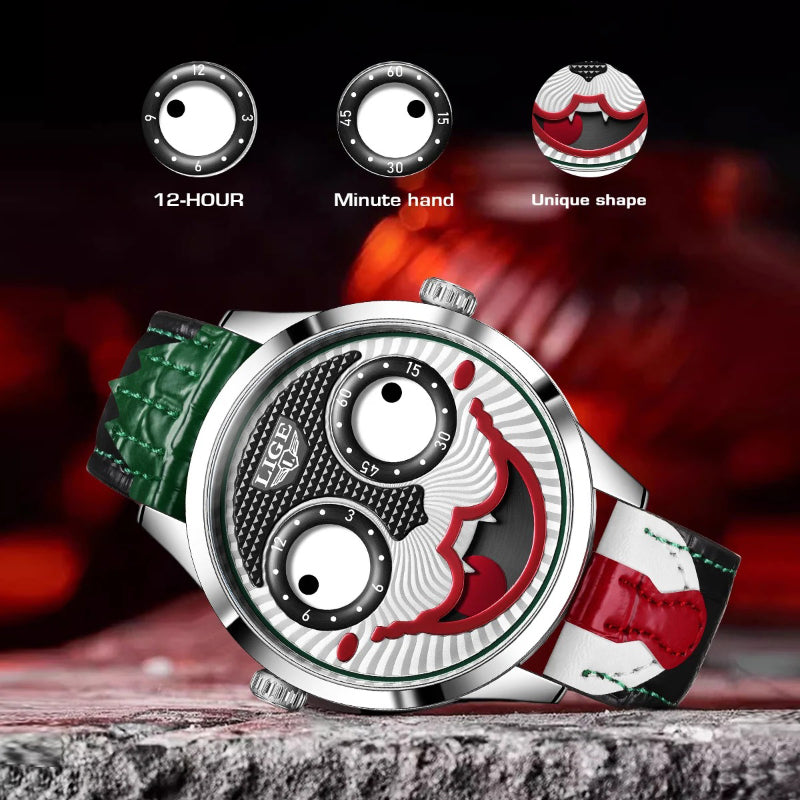 Fun and Playful Character Clown Dial Quartz Wristwatch