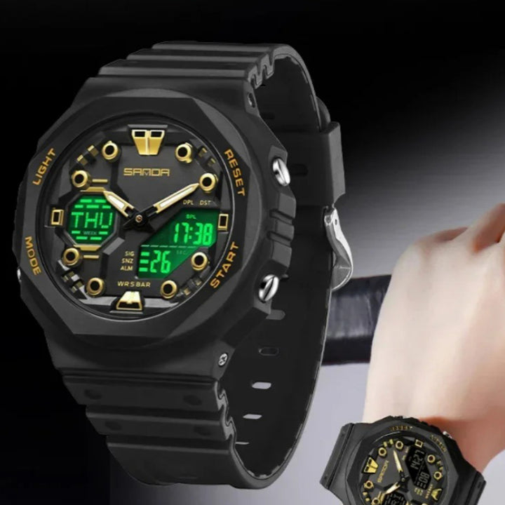 Eye-catching Colors Rubber Strap with Cool 3D Dial Sports Watch
