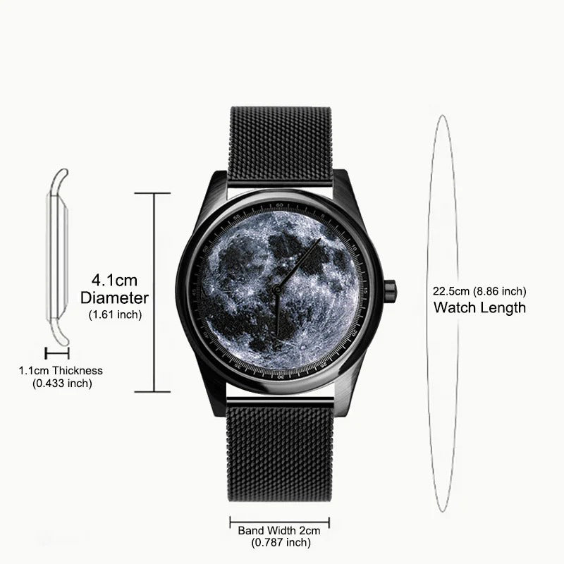 Creative 3D Moonscape Design Cool Fashion Quartz Watch for Men