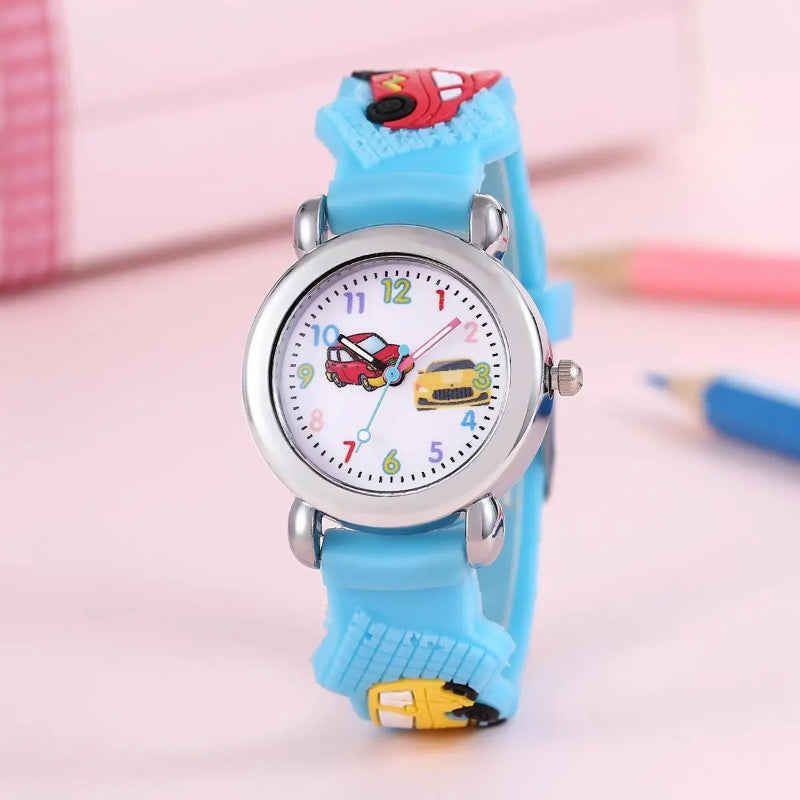 Fun and Cute Car-Themed Silicone Band Children's Watch