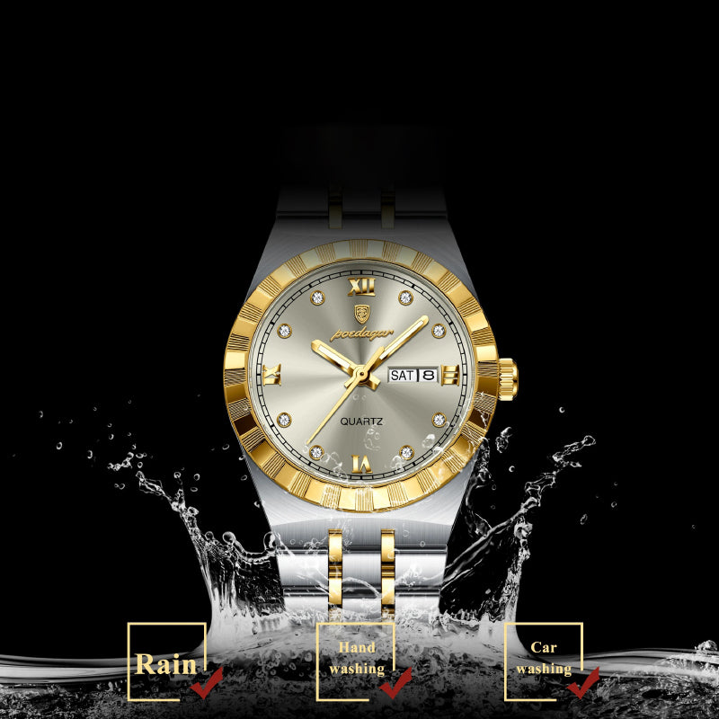 Women's Timeless Elegance Two-tone Design Stainless Steel Quartz Watch