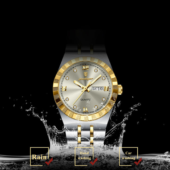 Women's Timeless Elegance Two-tone Design Stainless Steel Quartz Watch