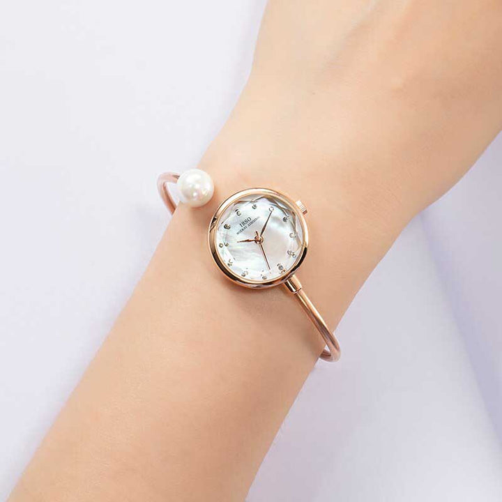 Light and Dainty Bangle Bracelet Quartz Watch for Women