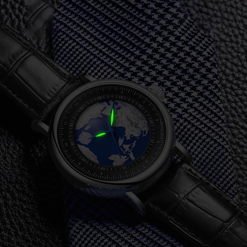 Travel-inspired Aesthetic World Map Dial Quartz Watch – Inspire Watch