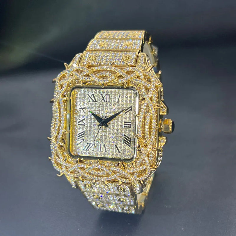 Prestigious Jewelry Watch with Luxurious Rhinestone Encrusting