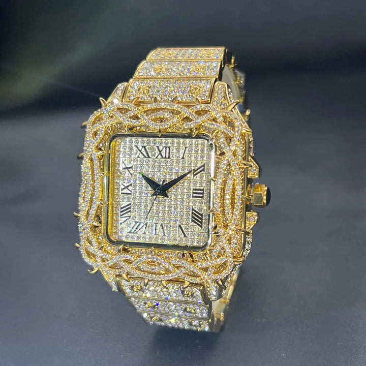 Prestigious Jewelry Watch with Luxurious Rhinestone Encrusting