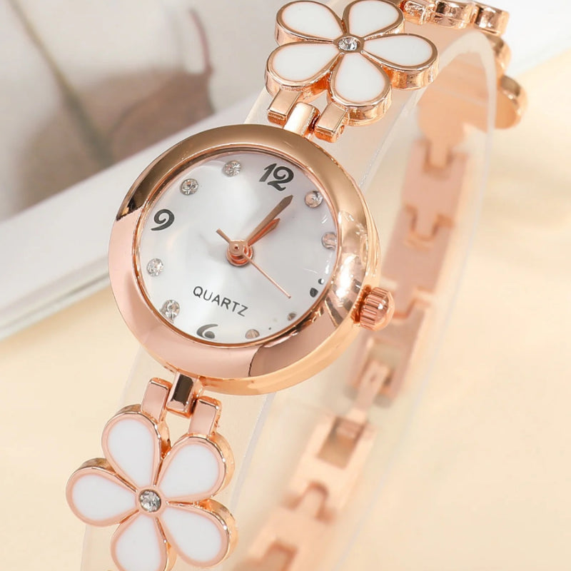 Flower Design Women's Bracelet Quartz Watch