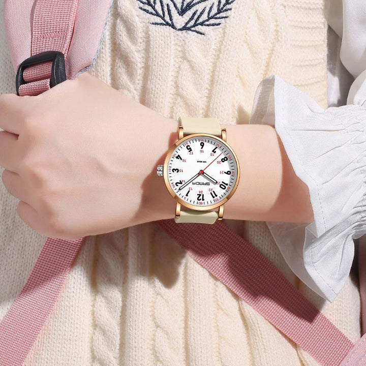 Women's Thin and Light Silicone Band Luminous Quartz Watch