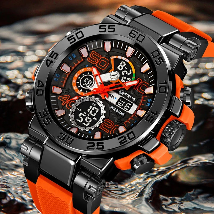 Sports and Fashion Digital-Analog Dual Movement Men's Watch