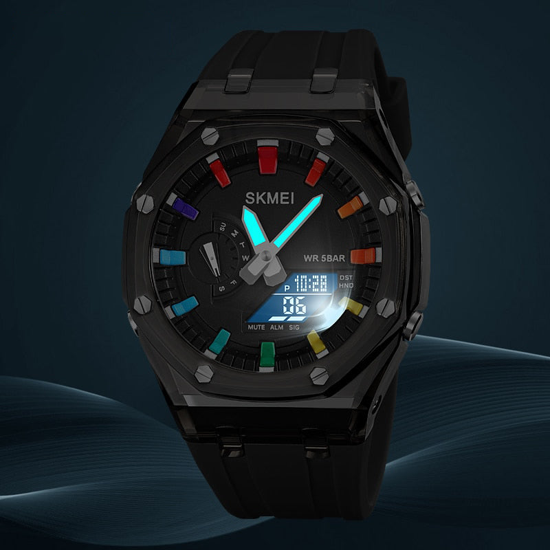 Colorful Dual Display Electronic Watch for Men