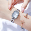 Women's Stainless Steel Bracelet Watch with Rhinestone