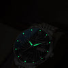 Rhinestone Inlay Dial with Stainless Steel Luminous Watch for Men