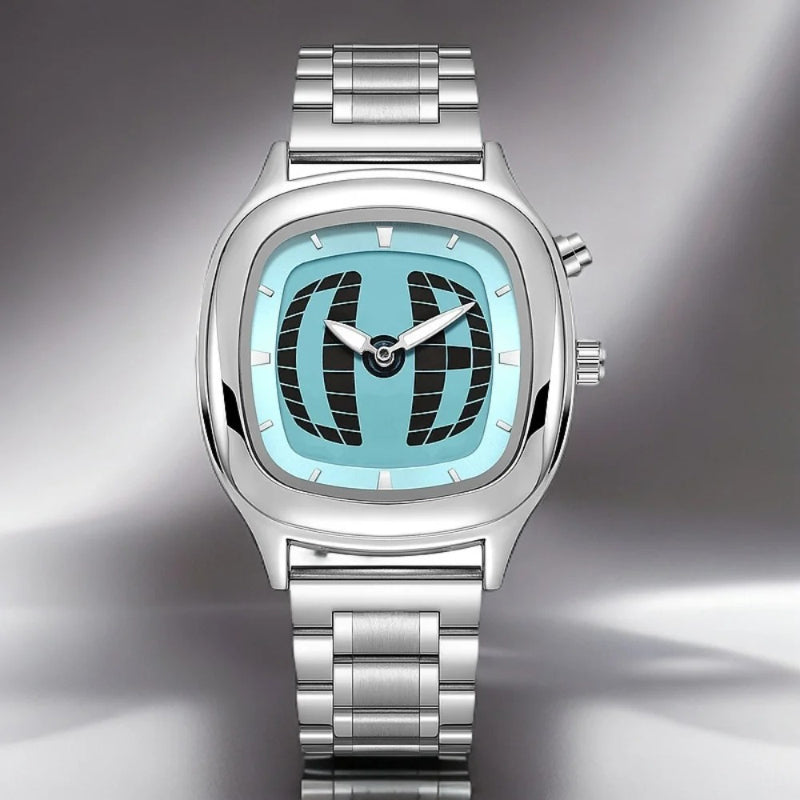 Y2K Pointer Number Dual Display Stainless Steel Men's Watch