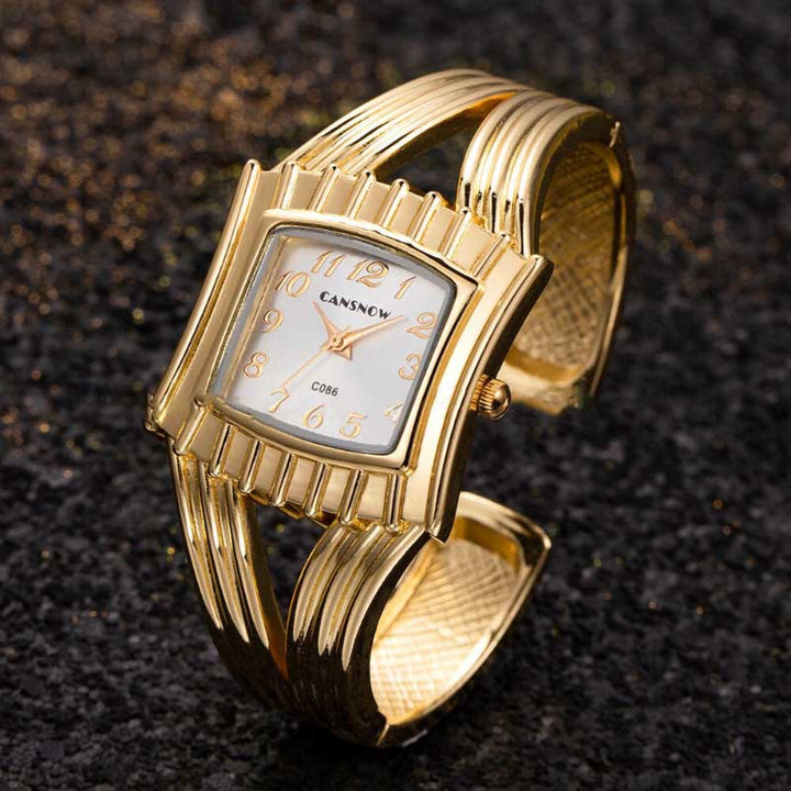 Square Dial Bangle Bracelet Style Quartz Watch