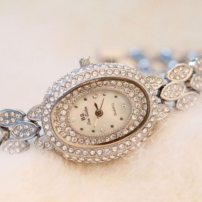 Regal Rhinestone Studded Quartz Watches for Women