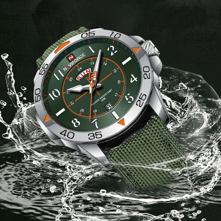 Military Style Luminous Nylon Strap Quartz Wristwatch