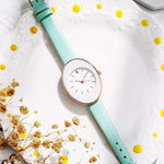 Oval-Shaped Dial Minimalist Quartz Watch for Women