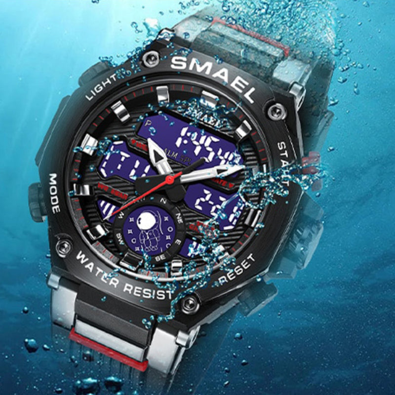 Trendy Men's Dual Display Electronic Sports Watch