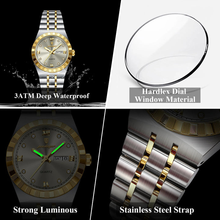 Women's Timeless Elegance Two-tone Design Stainless Steel Quartz Watch