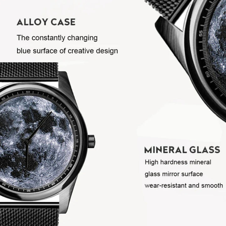 Creative 3D Moonscape Design Cool Fashion Quartz Watch for Men