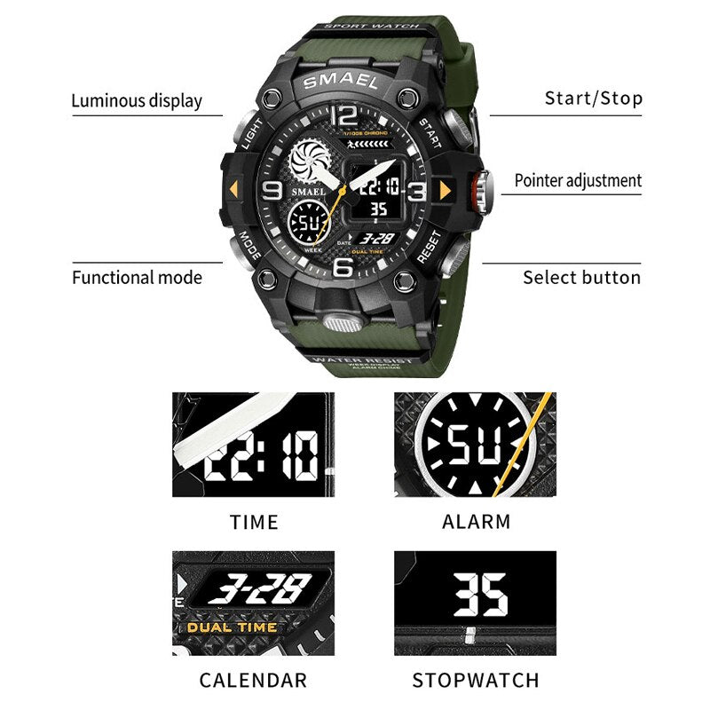 Multi-display Hybrid Dial Sportswatch for Men