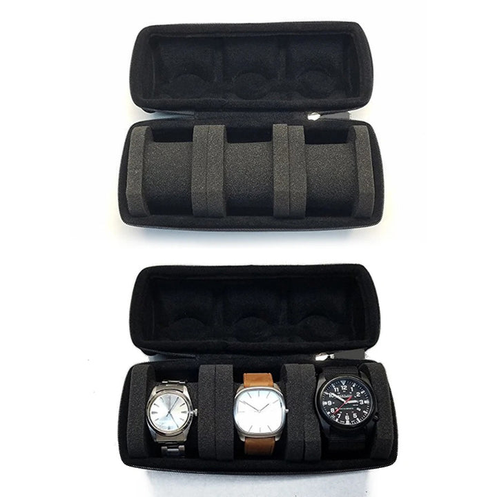 Shockproof Watch Storage Case with Zipper Closure